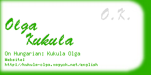 olga kukula business card